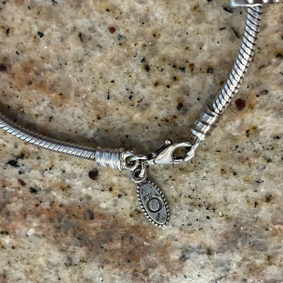 Authentic Pandora Sterling Silver Bracelet with Charms, Spacers & Cubic Zirconia - Picture 4 of 9